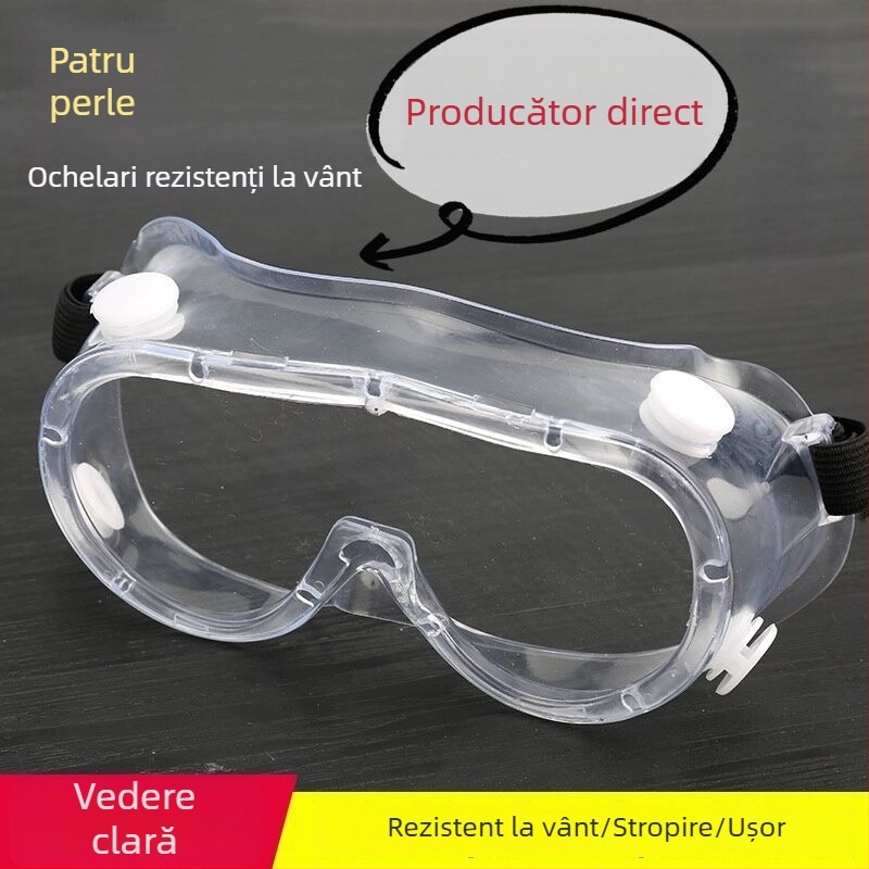 Gusteau Ochelari de protecție transparenți, complet închiși, unisex, protecție la praf, anti-ceață, anti-stropire, rezistenți la vânt, pentru șlefuire și ciclism