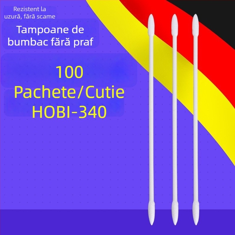 Bețișor de curățare fără praf, cu tijă din hârtie, pentru lentile optice și cipuri