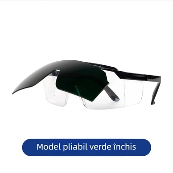 Ochelari de sudură cu margine albastră, protecție UV, lentile plane, pentru sudare TIG, protecție împotriva stropilor