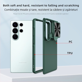 Carcasă Samsung Galaxy S26 Ultra din PC+TPU cu model pătrățos în carouri și suport rabatabil încorporat