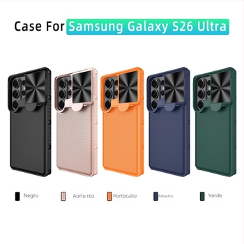 Carcasă Samsung Galaxy S26 Ultra din PC+TPU cu model pătrățos în carouri și suport rabatabil încorporat