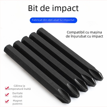 Yonai set de biti pentru șurubelniță cu impact – oțel S2, magnetice, cruce PH1 PH2 PH3 și bit drept, biți pneumatici pentru impact