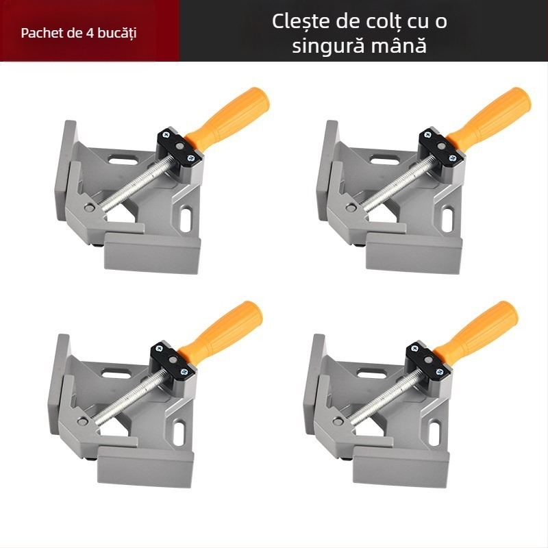 Clamă fixare unghiulară de 90° pentru sudură și tâmplă, din aluminiu