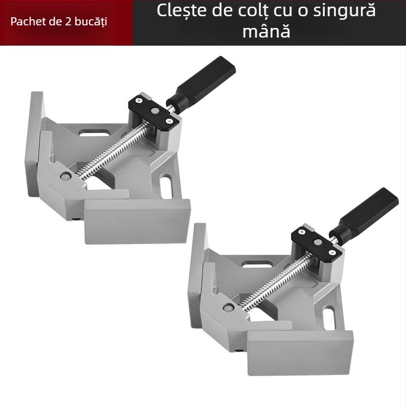 Clamă fixare unghiulară de 90° pentru sudură și tâmplă, din aluminiu