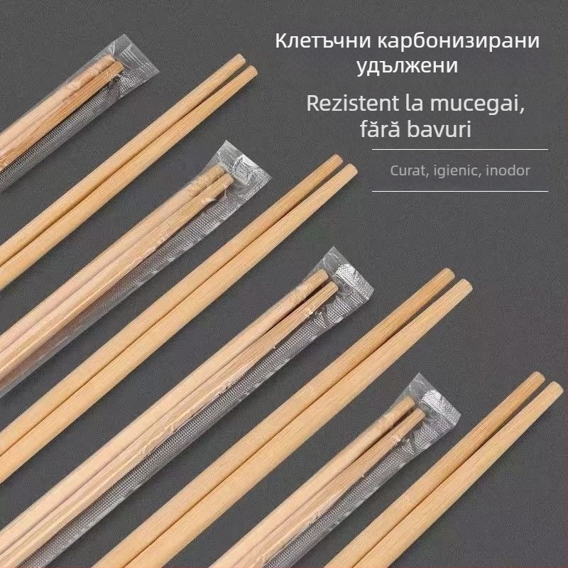 Set de tacâmuri și boluri de unică folosință pentru uz comercial, de înaltă calitate, mai groasă carbonizare, pentru restaurante hot pot și livrări.