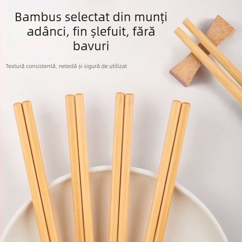 Bețișoare din bambus, fără ceară și fără vopsea, din Nan bambus, rezistente la mucegai, antiderapante, rezistente la temperaturi ridicate, stil chinezesc, pentru uz casnic