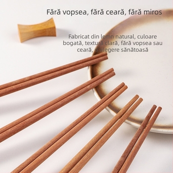 Bețișoare din lemn de santal roșu, antibacteriale, rezistente la mucegai și la temperaturi înalte, 10 perechi, fără vopsea și fără ceară, pentru uz casnic, stil chinezesc, anti-alunecare