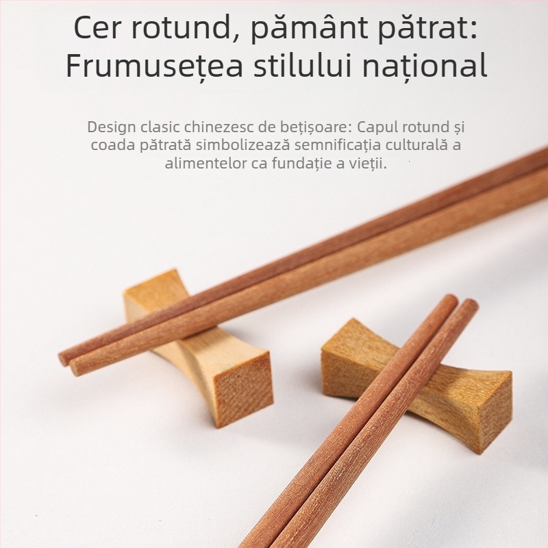 Bețișoare din lemn de santal roșu, antibacteriale, rezistente la mucegai și la temperaturi înalte, 10 perechi, fără vopsea și fără ceară, pentru uz casnic, stil chinezesc, anti-alunecare