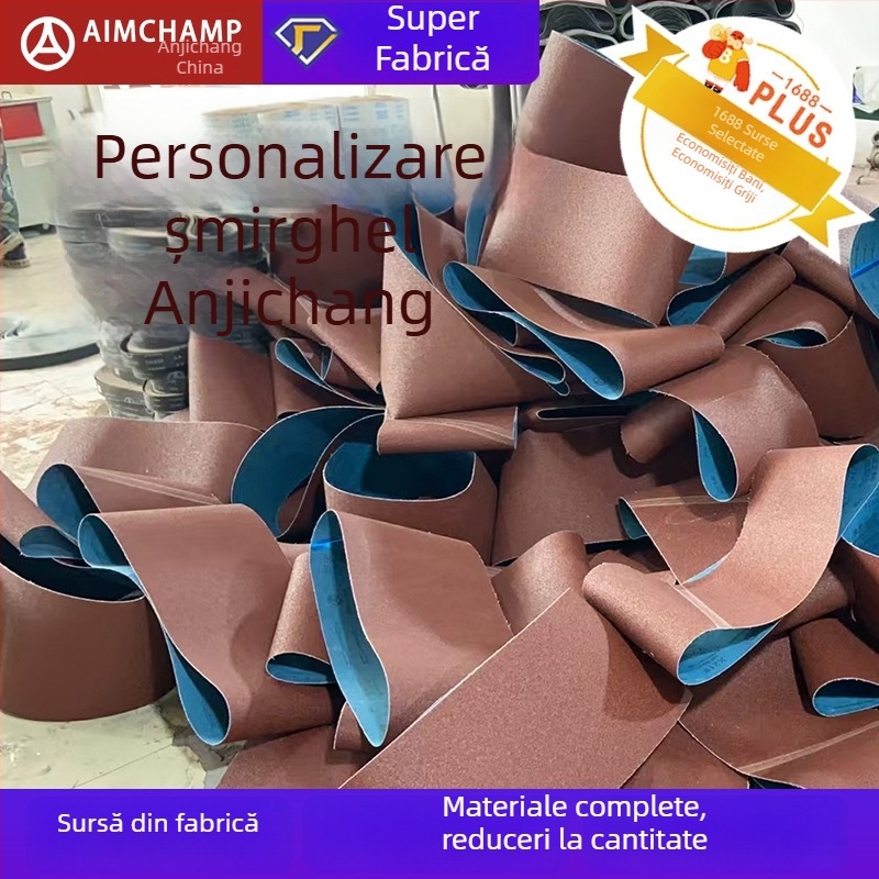 Bandă de șlefuit din oțel inoxidabil, personalizată, cu abrazive ceramice, zirconiu‑corund și oxid de siliciu (carbid de siliciu)