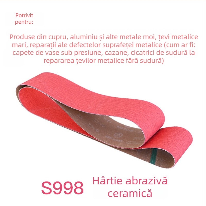 Bandă de șlefuit din oțel inoxidabil, personalizată, cu abrazive ceramice, zirconiu‑corund și oxid de siliciu (carbid de siliciu)