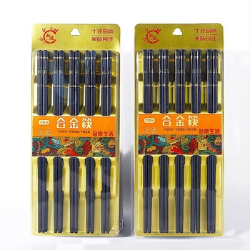 Bețișoare de masă din aliaj, antialunecare, rezistente la mucegai, estetică înaltă, design minimalist de lux, rezistente la temperaturi înalte, pachet de 10 perechi