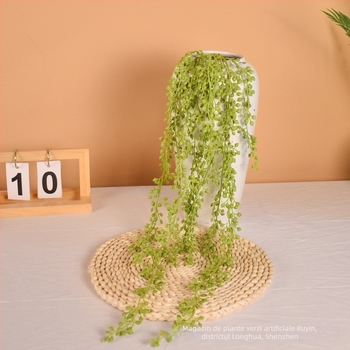 Plantă artificială verde, lăcrimi de îndrăgostiți, decor de perete cu mărgele Buddha, plantă suspendată pentru tavan