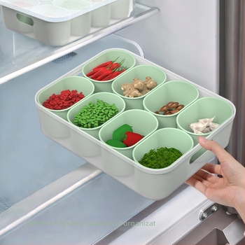 Cutie de depozitare pentru legume și fructe în frigider, silicon alimentar pentru bucătărie, organizator pentru congelator