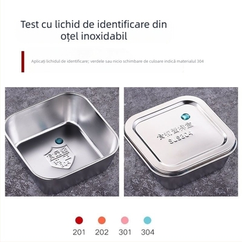 Cutie din oțel inoxidabil pentru probe alimentare, dreptunghiulară, cu capac