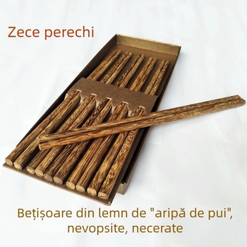 Bețișoare de bucătărie din lemn Chicken Wing Wood, set de 10 perechi, netratate, fără vopsea și fără ceară