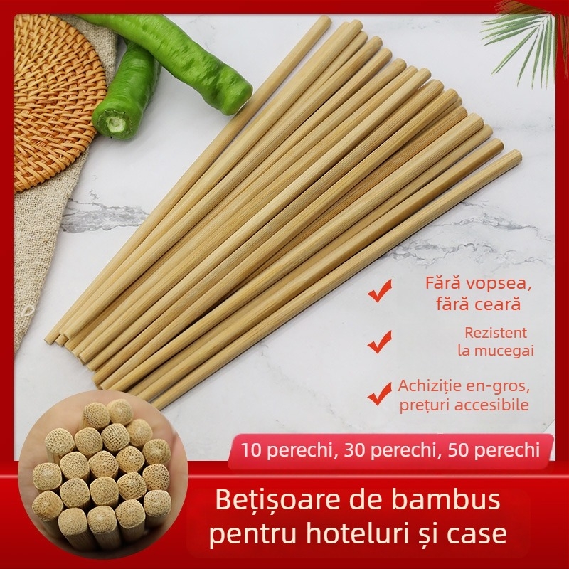 Bețișoare din bambus carbonizat, culoare solidă, pentru uz casnic, pachete de 30 sau 50 perechi, la vânzare en gros, cu logo imprimat