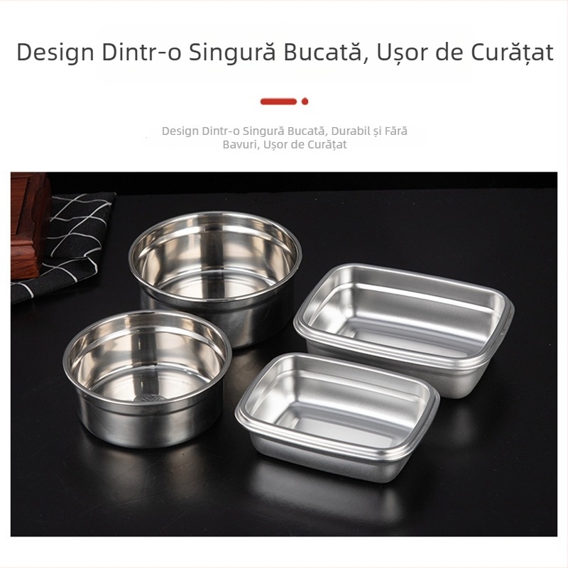 Cutie de depozitare din oțel inoxidabil 304, alimentară, etanșă, păstrează prospețimea, cutie de prânz pentru elevi, potrivită pentru frigider și congelator