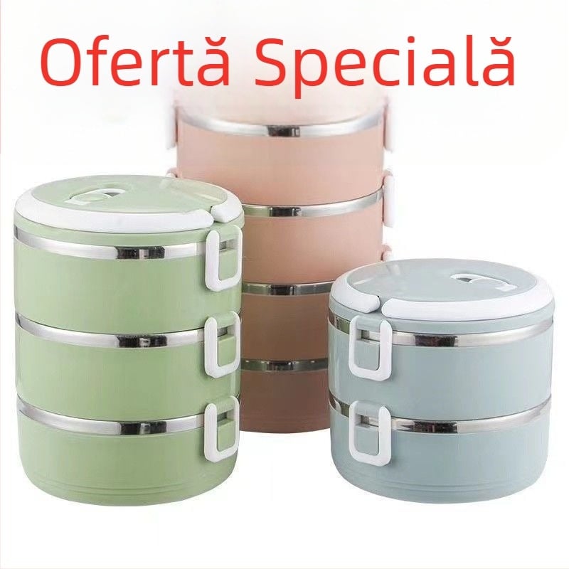 Cutie pentru prânz din oțel inoxidabil, capacitate mare, cutie izolată cu patru straturi pentru adulți