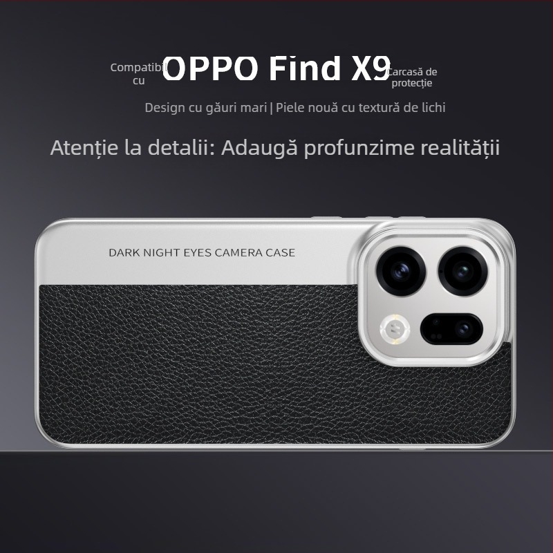 Husa Oppo Find X9 Pro cu textură de piele lychee și protecție X300