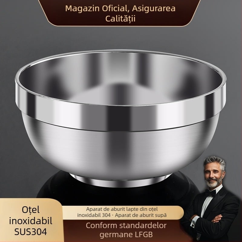 Castron din oțel inoxidabil 304, calitate alimentară, izolație dublă, rezistent la cădere, pentru uz casnic, adulți și copii, bol gravat