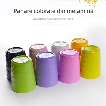 Cupa din melamină colorată pentru băuturi, aspect porțelan, pentru hoteluri, bufete și restaurante comerciale, formă neregulată, culoare solidă, diametru 13–13,9 cm