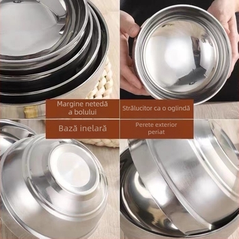 Veselă din oțel inoxidabil, cu pereți dubli și izolație termică, pentru copii, cantina școlii și uz casnic; bol pentru supă, tăiței și orez – cadou