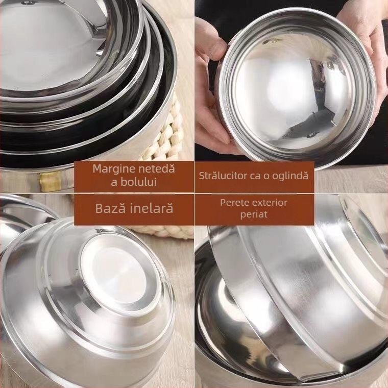 Veselă din oțel inoxidabil, cu pereți dubli și izolație termică, pentru copii, cantina școlii și uz casnic; bol pentru supă, tăiței și orez – cadou