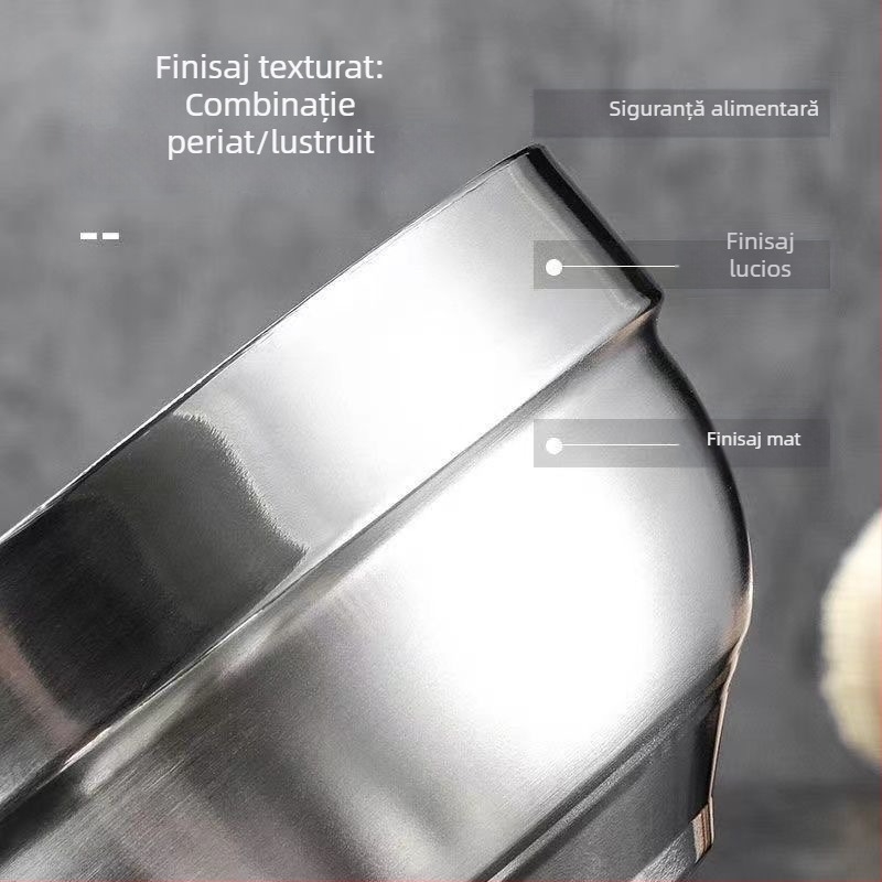 Veselă din oțel inoxidabil, cu pereți dubli și izolație termică, pentru copii, cantina școlii și uz casnic; bol pentru supă, tăiței și orez – cadou