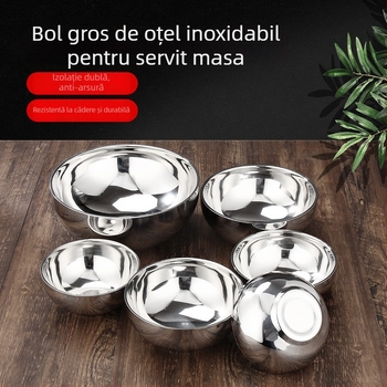 Vas din oțel inoxidabil cu izolație în vid, două straturi, rezistent la căldură, pentru orez și condimente, pentru copii