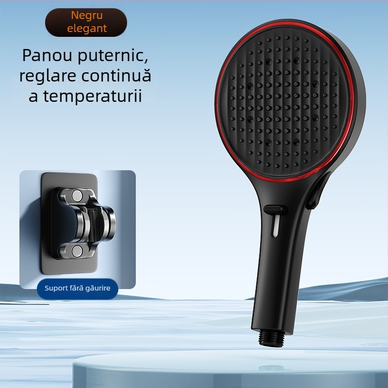 Cap de duș cu lumină ambientală reglabilă prin temperatură, cu duză de mână – presiune înaltă, duș multifuncțional