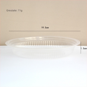 Farfurie rotundă de unică folosință, diametru 8 inch, pentru salate și fructe, din plastic transparent