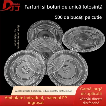 Farfurii roșii, circulare, de unică folosință, pentru nunți, banchete, petreceri, picnicuri și uz casnic