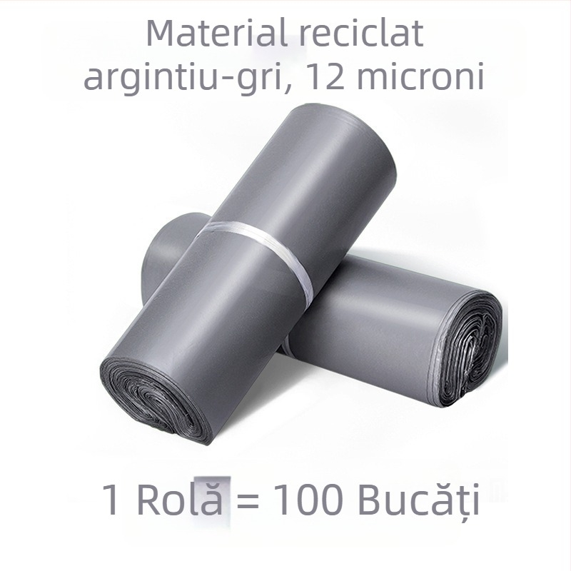 Pungă de curierat argintiu-gri, impermeabilă, anti-vandalism, ambalaj logistic pentru comerțul electronic, îngroșată