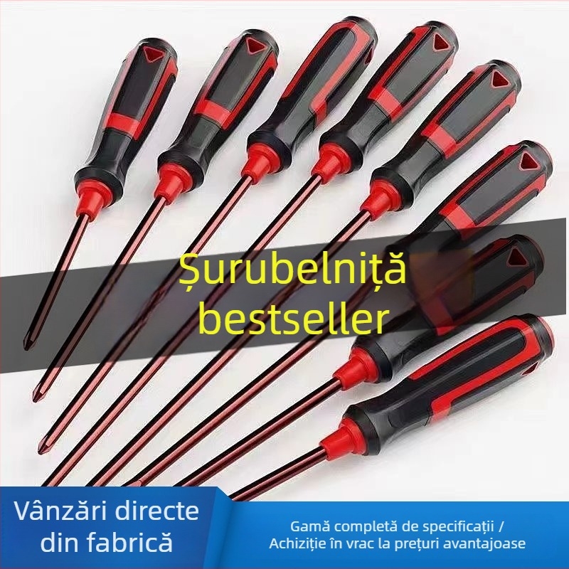 Set de șurubelnițe Philips din oțel S2, magnetice și izolate, mâner din plastic, dimensiuni 4 inci, 5 inci, 6 inci și 8 inci