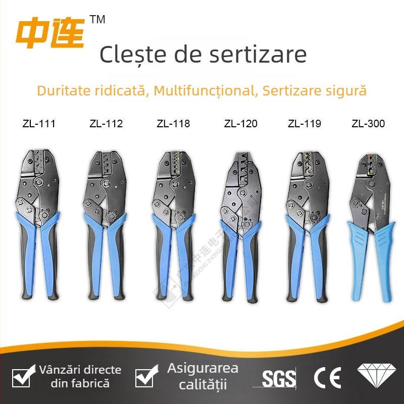 Clește de sertizat la rece pentru terminale, unealtă manuală pentru electrician, vârf tubular din cupru, cablaj multifuncțional