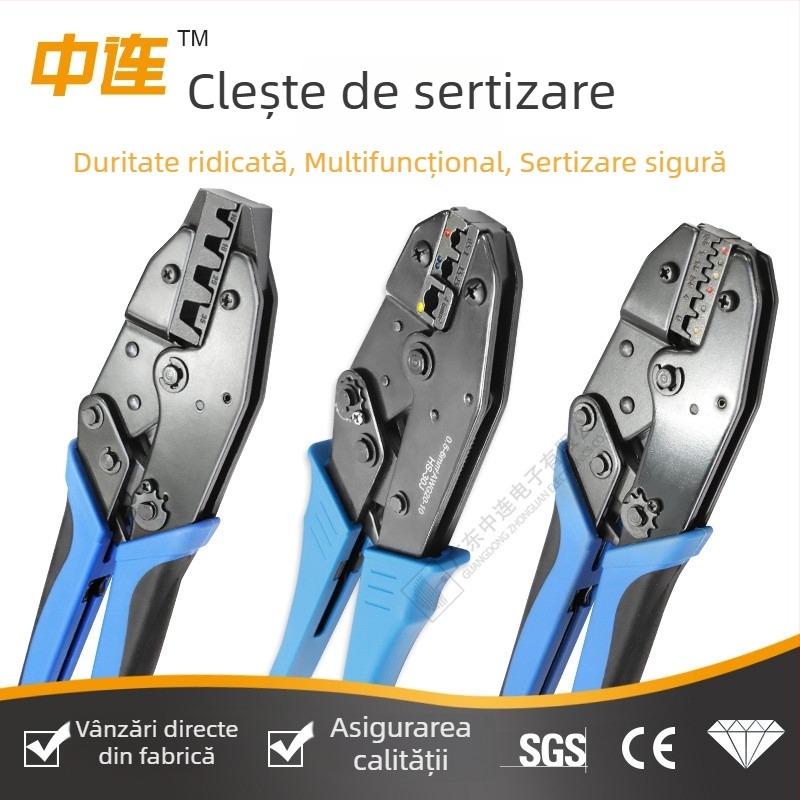 Clește de sertizat la rece pentru terminale, unealtă manuală pentru electrician, vârf tubular din cupru, cablaj multifuncțional