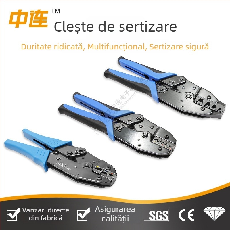 Clește de sertizat la rece pentru terminale, unealtă manuală pentru electrician, vârf tubular din cupru, cablaj multifuncțional