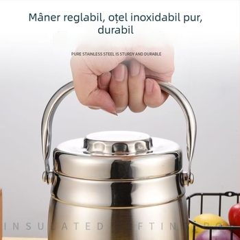 Cutie pentru prânz din oțel inoxidabil 304, izolație în trei straturi pentru studenți și angajați, cu mare capacitate