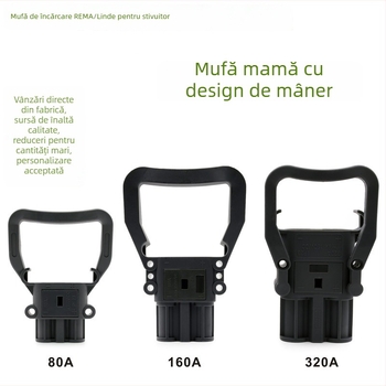 Conector de încărcare REMA DIN pentru baterie de stivă electrică, cuplă bărbat și femeie, compatibil Linde, 80 A/160 A/320 A, 150 V