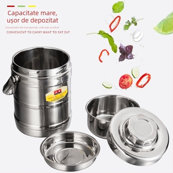 Cutie pentru prânz din oțel inoxidabil, cu două straturi, izolație, compartimente, capacitate mare