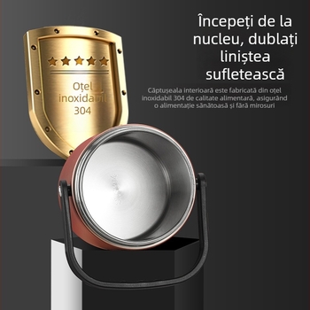 Cutie de prânz izolată din oțel inoxidabil 304, lungă, cu trei etaje, potrivită pentru elevi și angajați, recipient cu vacuum, capacitate mare 1,5–2,6 L