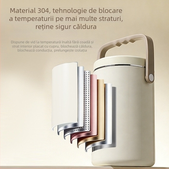 2026 Noul recipient termoizolant vacuum din aliaj de titan și oțel inoxidabil, 48 de ore izolare termică, ușor și portabil, capacitate mare