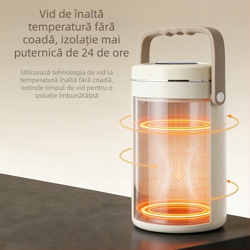 2026 Noul recipient termoizolant vacuum din aliaj de titan și oțel inoxidabil, 48 de ore izolare termică, ușor și portabil, capacitate mare