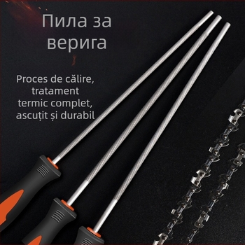 Fișier pentru lanțul de drujbă și fișier rotund pentru lanț, pentru drujbă pe benzină sau electrică, dimensiuni 4,8 mm și 5,5 mm