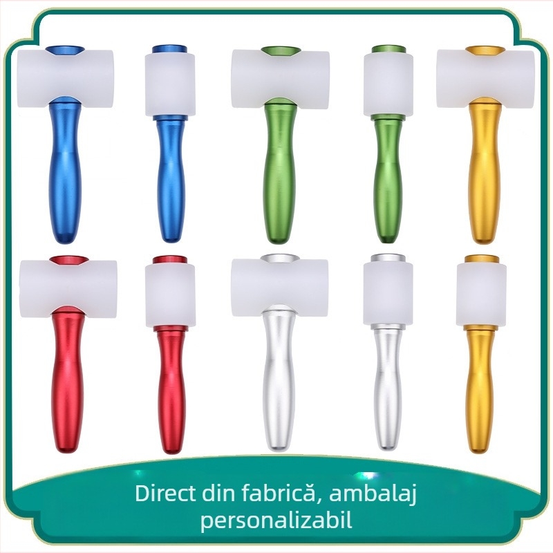 Cioc în formă de T pentru gravură pe piele cu mâner din lemn colorat; cioc din nailon pentru imprimarea modelelor; instrument de artă din piele lucrat manual