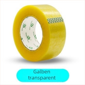 Bomeipack Bandă de ambalare transparentă, 50 µm grosime, film BOPP, bandă de sigilare pentru logistică și birou, lățime 4.5–6 cm, lungime 60–200 m, Transparent alb sau Transparent galben