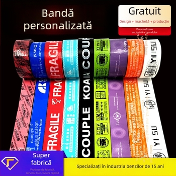 Bandă de ambalare transparentă cu logo personalizat, imprimare în culoare și cod QR