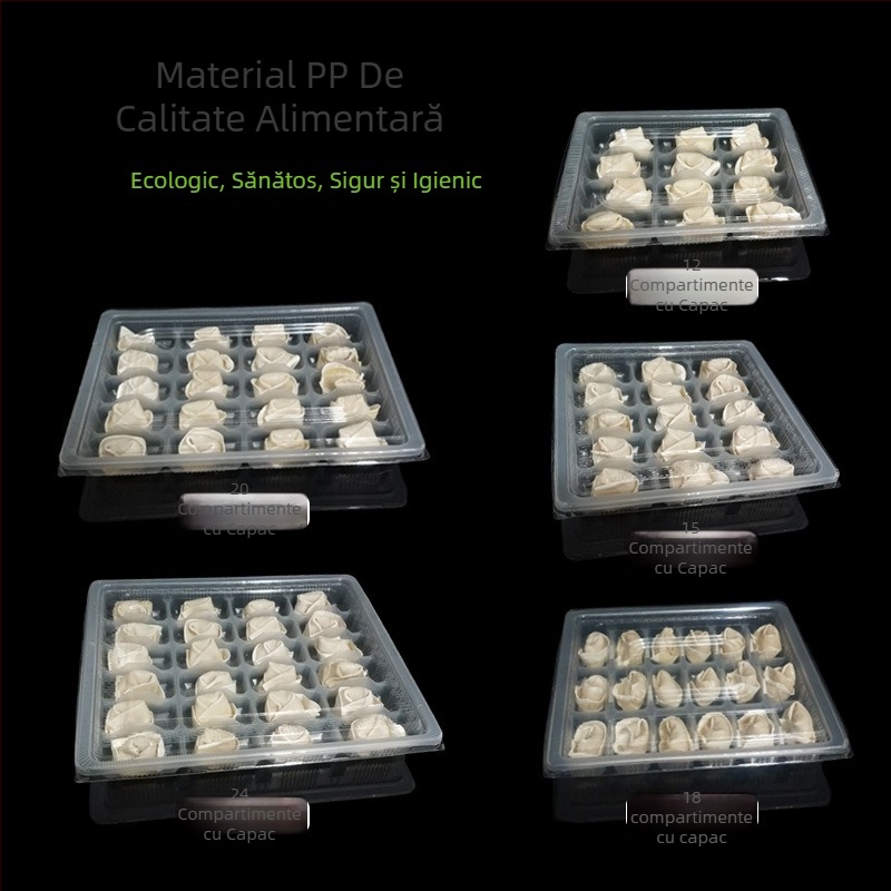 Cutie unică pentru dumplings congelate, din plastic transparent, cu rețea 151820, îngroșată