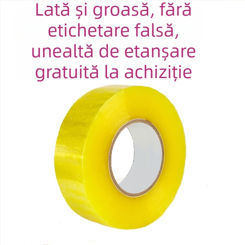 Bandă de ambalaj transparentă, rolă mare, lățime 6 cm, bandă adezivă pentru sigilarea cutiilor, cu aderență ridicată