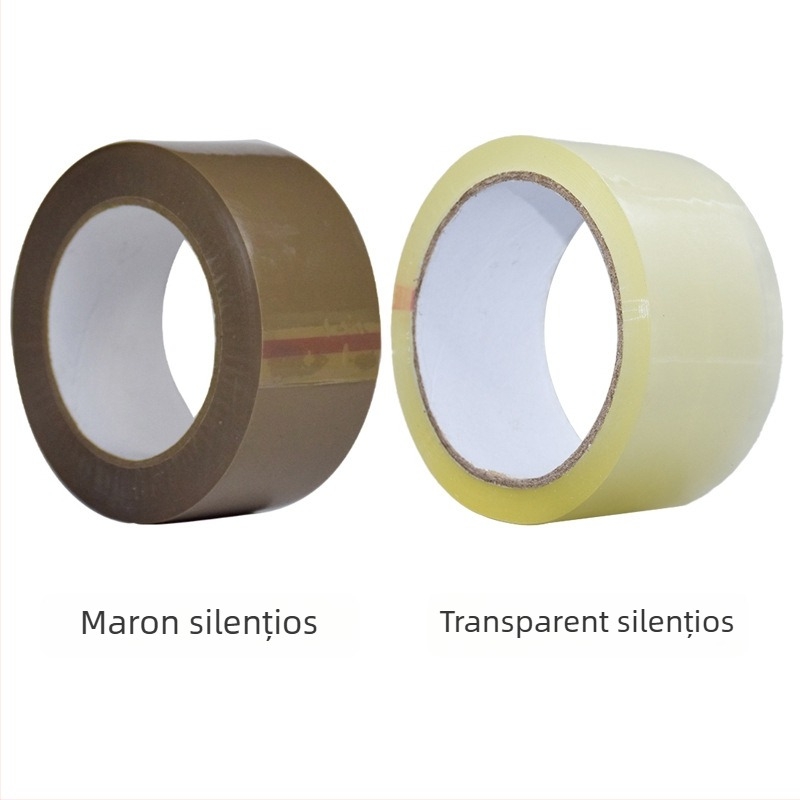 Bandă de ambalare transparentă, cu zgomot redus, BOPP, 48 mm x 50 m/100 m, sigilare liniștită